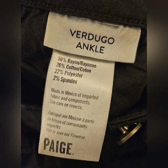 PAIGE Midnight Black Denim - Picture 5 of 7